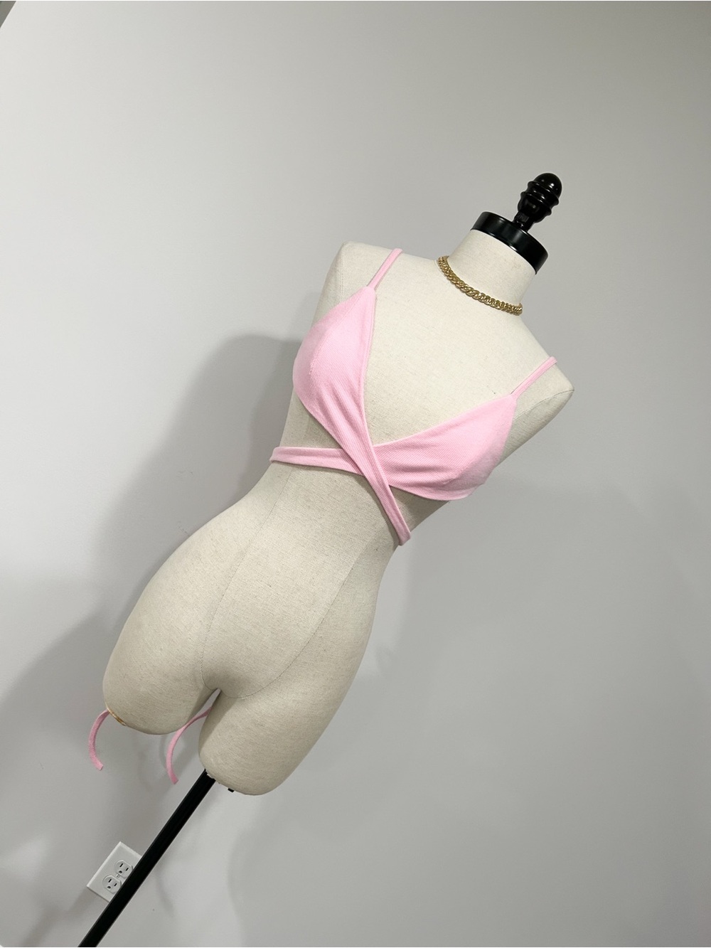 Motel Rocks Light Pink Wrap Bralette Crop Top